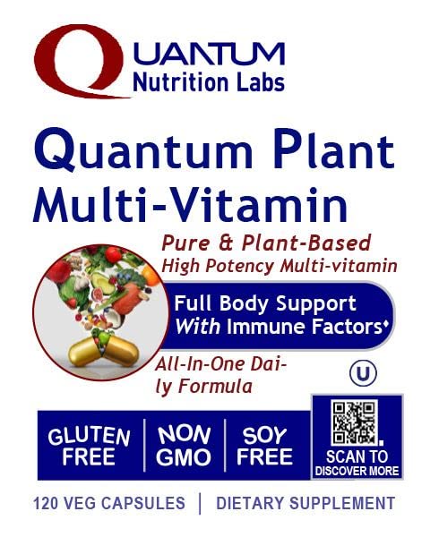 QNL Quantum Plant Multi-Vitamin - Complete Plant-Based Multivitamin for Adults with Immune Support - 120 Natural Capsules for Men & Women | Daily Wellness Supplement for Energy & Immune System Boost