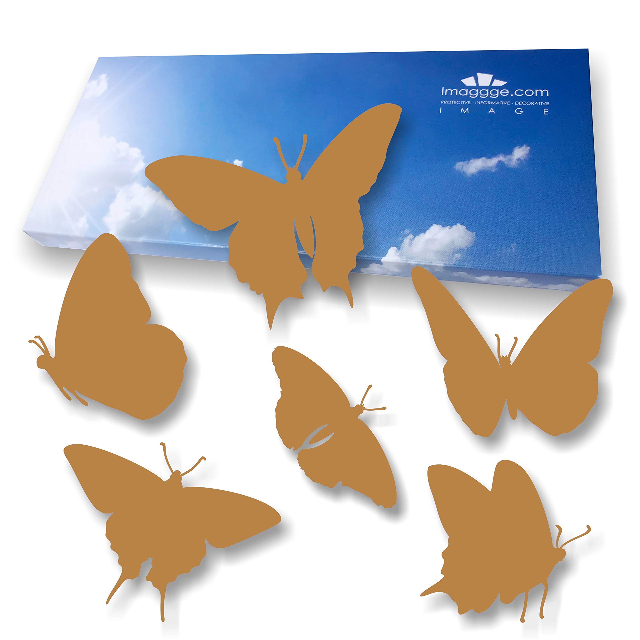 Anti-Collision Window Decals - 18 Butterfly Stickers for Bird Strike Prevention & Glass Protection (Clay Brown) - Perfect for Homes, Offices & Schools to Enhance Safety & Visibility