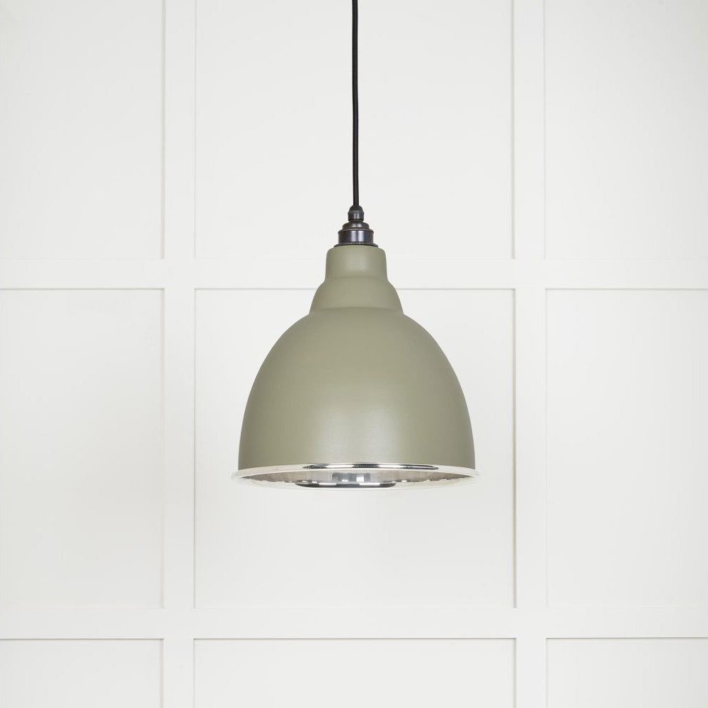 Smooth Nickel Brindley Pendant Light Fixture - Modern Industrial Ceiling Lamp with Adjustable Cord (Black/Copper/Gold) - Perfect for Kitchen Island, Dining Room & Bedroom Lighting
