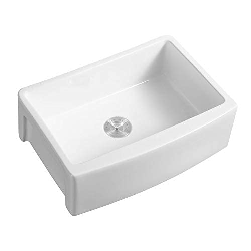 30 Inch White Farmhouse Kitchen Sink - Fireclay Ceramic Single Bowl Apron Front Sink for Modern & Rustic Kitchens | Perfect for Farmhouse, Cottage & Country Style Homes
