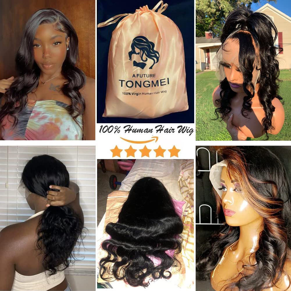 13x4 HD Transparent Lace Front Wig Human Hair - 180% Density Body Wave Pre Plucked Glueless Wig with Baby Hair for Black Women | 30 Inch Natural Black | Perfect for Daily Wear, Parties & Special Occasions