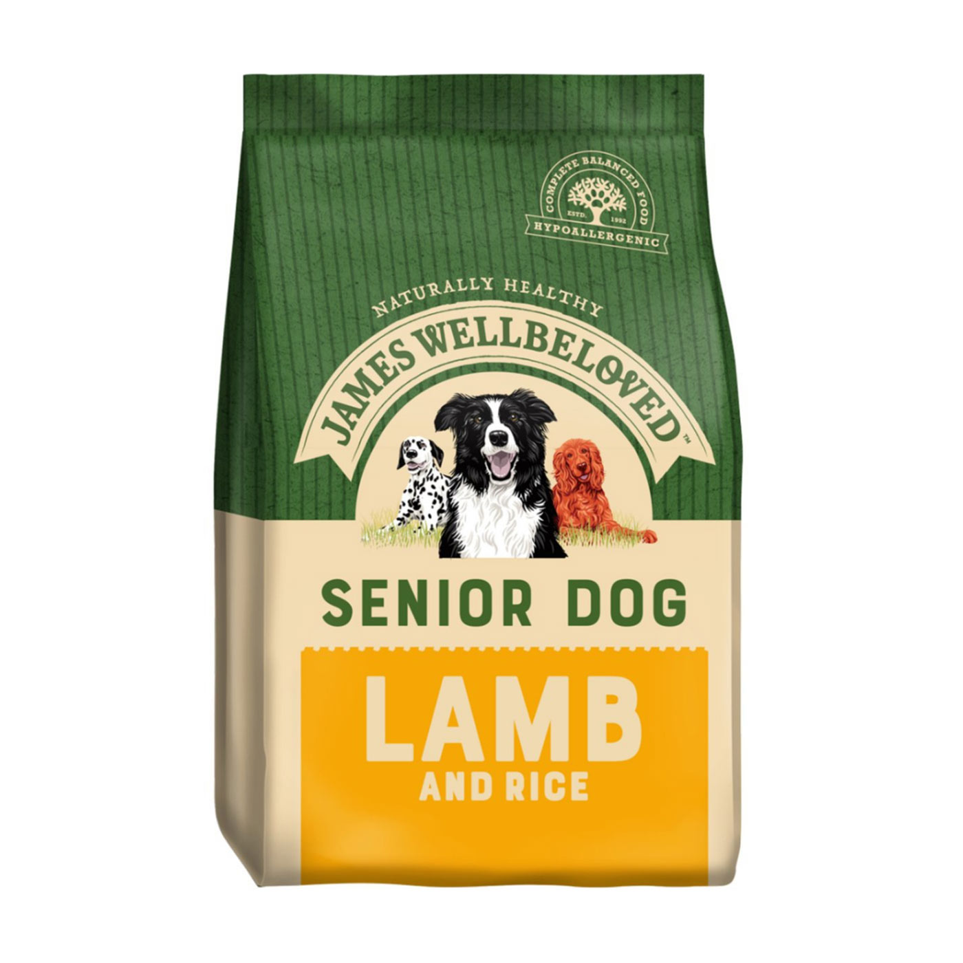 James Wellbeloved Lamb & Rice Senior Dog Food - Grain-Free Dry Dog Food for Older Dogs - High Protein, Hypoallergenic - Perfect for Sensitive Stomach & Joint Health Support