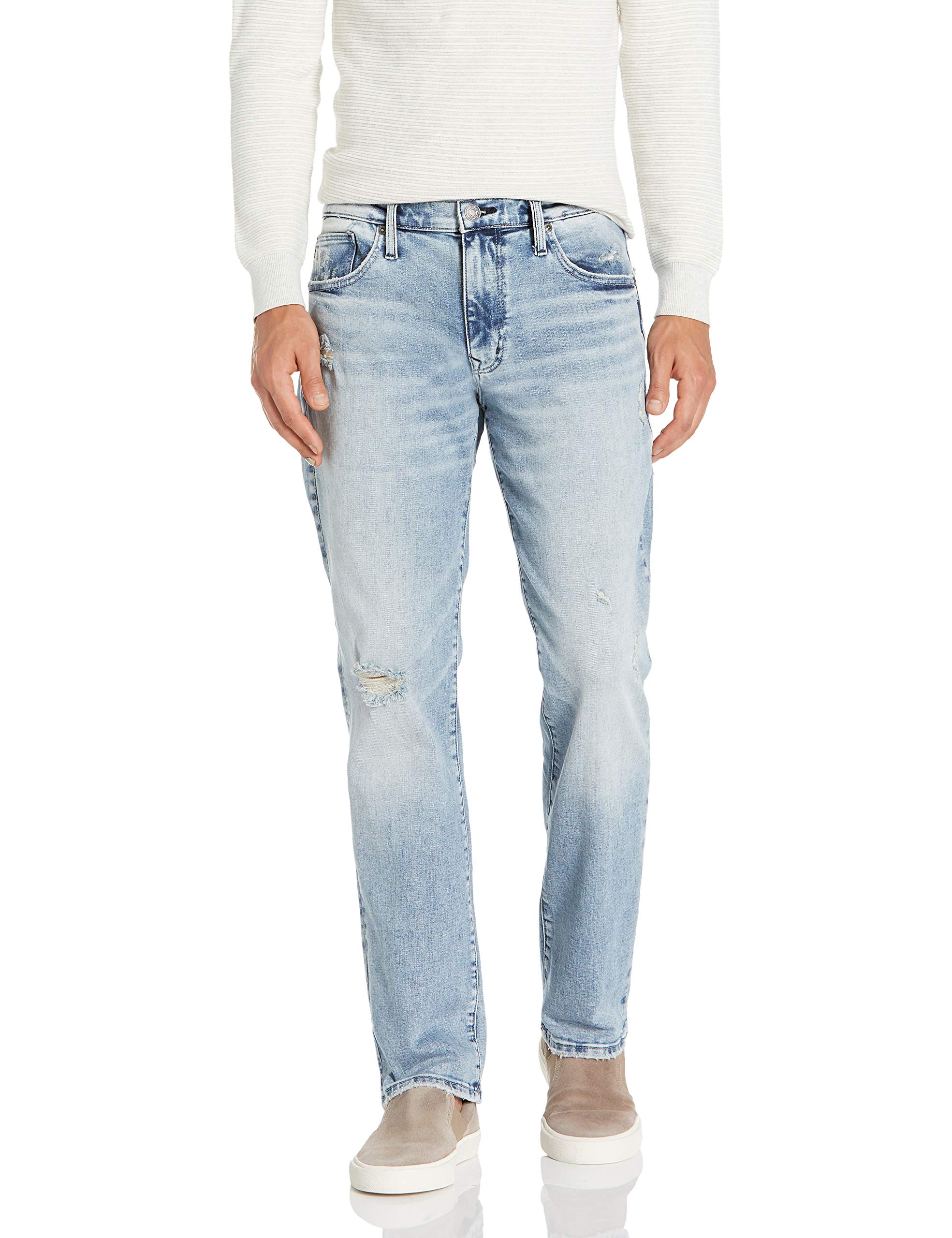 Silver Jeans Co. Men's Machray Classic Fit Straight Leg Jeans - Comfortable Denim Pants for Casual Wear & Everyday Use