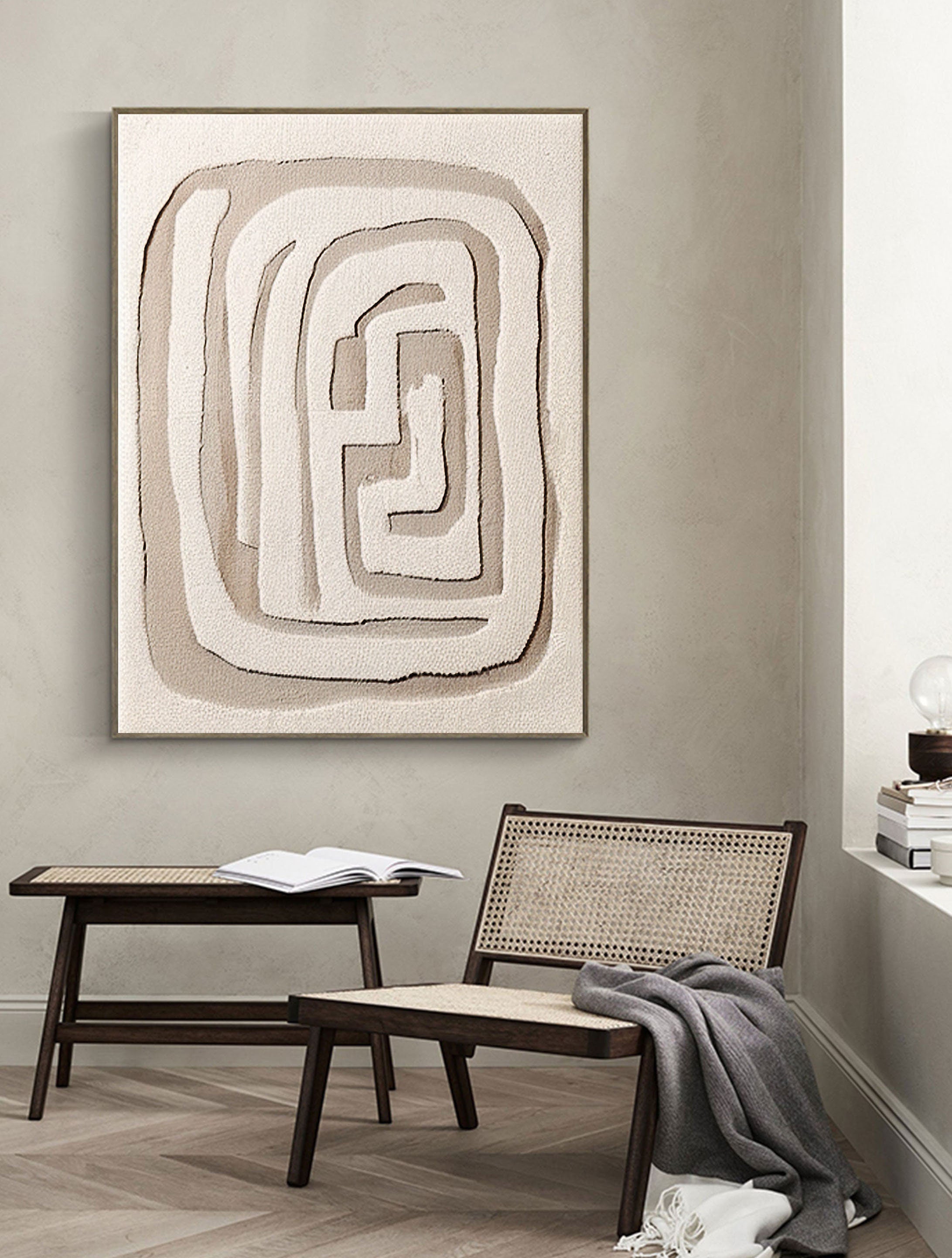 Beige & Brown Abstract Wall Art Print #BB008 - Modern Home Decor for Living Room, Bedroom & Office