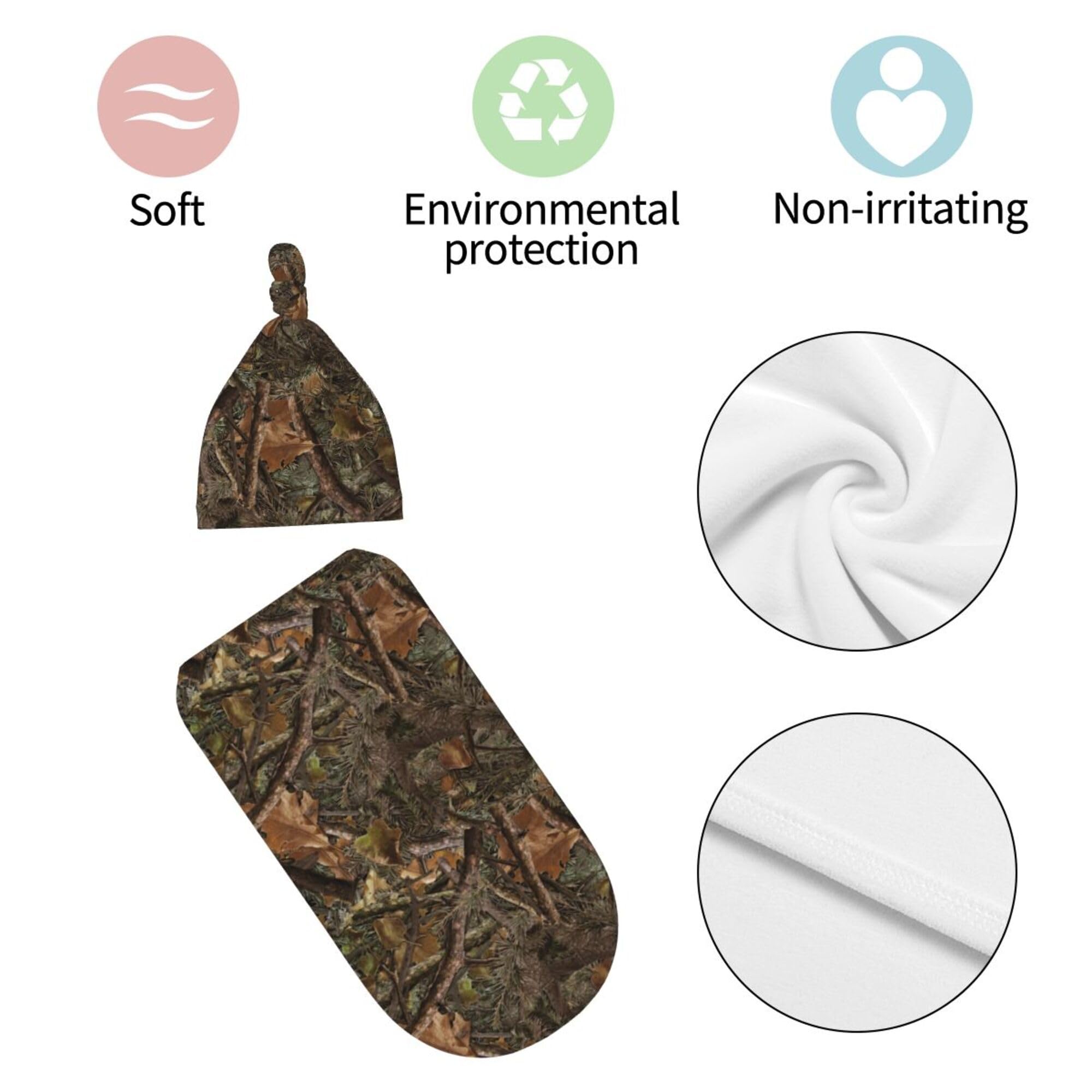 Camo Swaddle Blanket - Soft Baby Sleeping Bag for Newborns | Unisex Camo Swaddling Sack | Perfect for Nursery, Travel & Newborn Photography