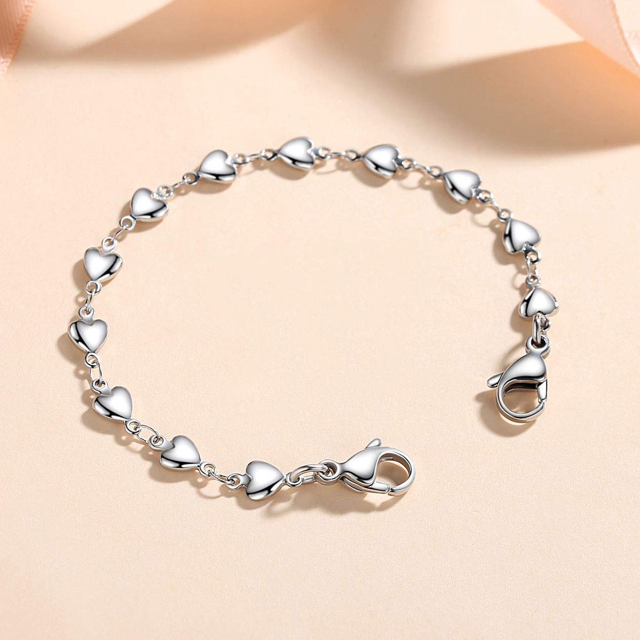 LinnaLove Heart Link Stainless Steel Medical ID Bracelet - Interchangeable Charm for Allergies & Emergency Info - Perfect for Daily Wear & Travel Safety