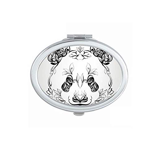 DIYthinker Fluffy Giant Panda Animal Portrait Mirror - Portable Foldable Hand Mirror for Makeup, Double Sided Compact Mirror - Perfect for Travel, Home Vanity & Gift Giving