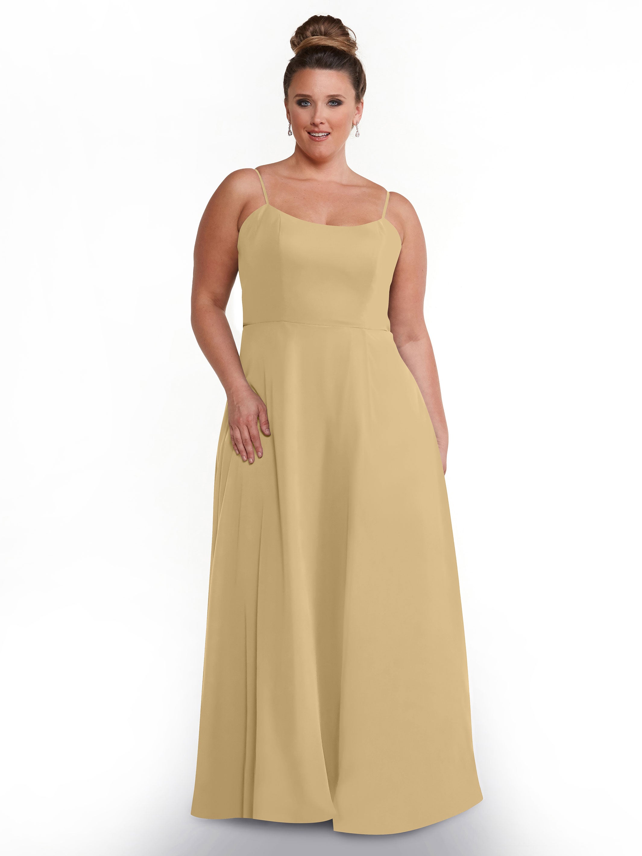 Elegant A-Line Bridesmaid Dress with Flowy Chiffon Skirt & Thigh Slit - Perfect for Weddings, Formal Events & Special Occasions