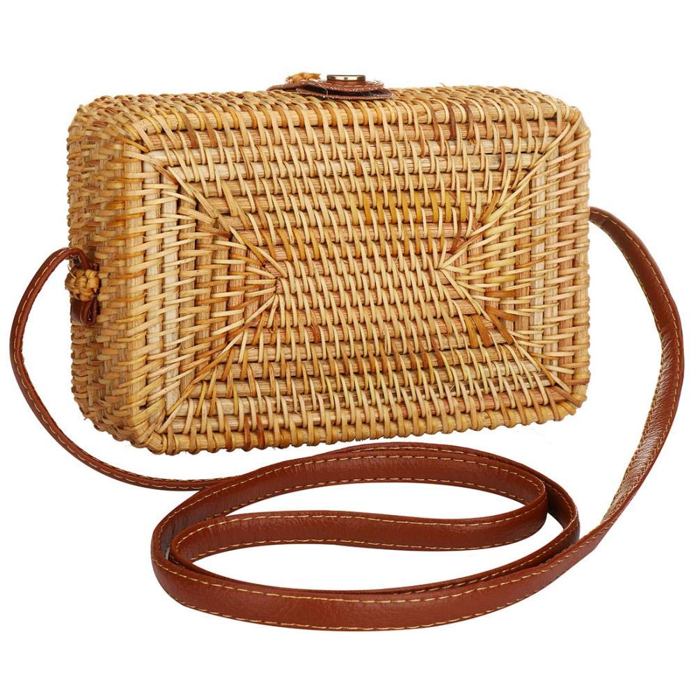 Handwoven Rattan Shoulder Bag for Women - Lightweight Crossbody Purse for Beach, Travel, Work & Daily Use | Boho Chic Accessory for Summer Outings, Shopping & Casual Wear