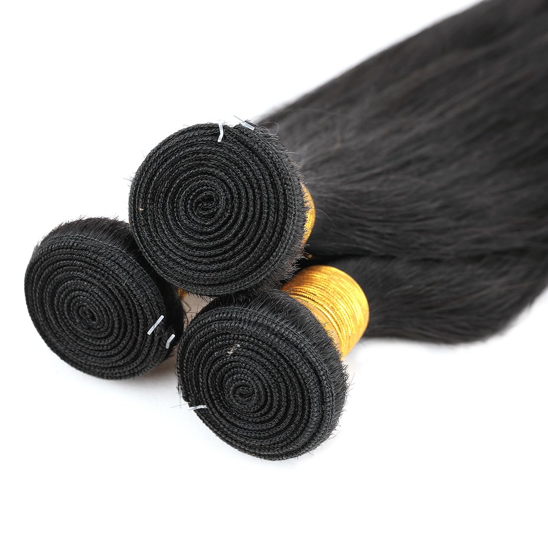 Brazilian Virgin Hair Extensions 3 Bundles - 100% Unprocessed Straight Human Hair 12/14/16 Inch Natural Black (100g±5g) | Heat Resistant & Dyeable | Perfect for Daily Styling, Parties & Special Occasions