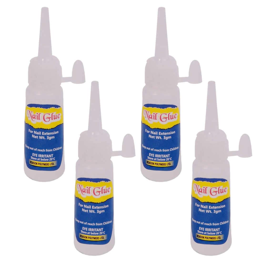FStyler Professional Nail Glue - Super Strong Adhesive for Acrylic Nail Extensions & Nail Art (4-Pack, White) | Perfect for Salon Use, DIY Manicures & False Nail Application