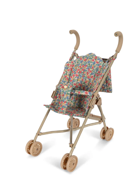 KONGES SLOJD Doll Stroller - Premium Wooden Baby Doll Pushchair for Toddlers | Perfect for Pretend Play, Role-Playing Games & Outdoor Walks with Favorite Dolls