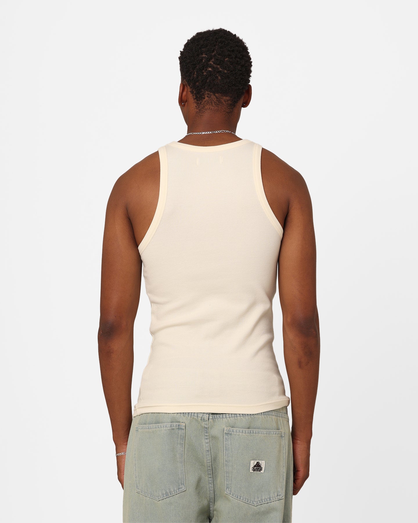 404 Ribbed Singlet Off White - Women's Slim Fit Tank Top for Yoga, Gym & Casual Wear