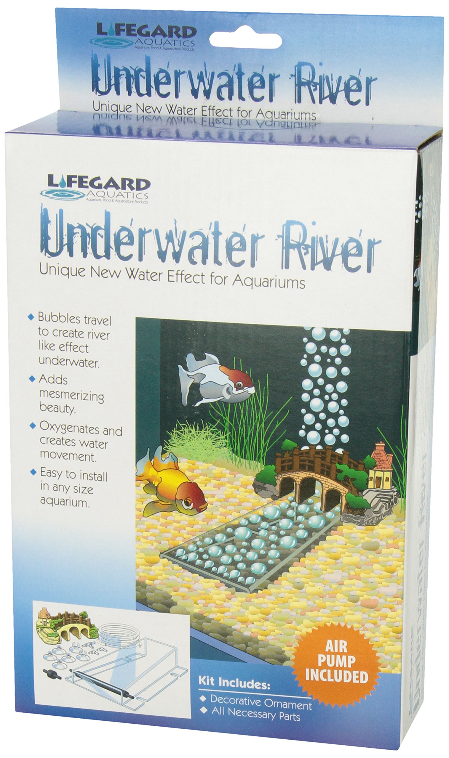 Portable Underwater River Aquarium Air Pump for Fish Tank - Medium Size with Adjustable Flow for Home, Office & Aquarium Decor
