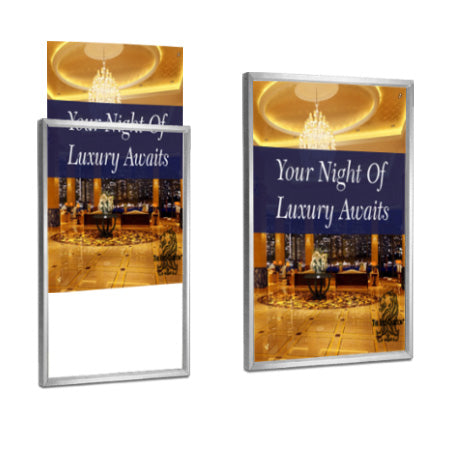 30x40 Upscale Hospitality Sign Holder - Brass, Satin Silver & Black Frame Finishes - Perfect for Restaurants, Hotels & Event Venues