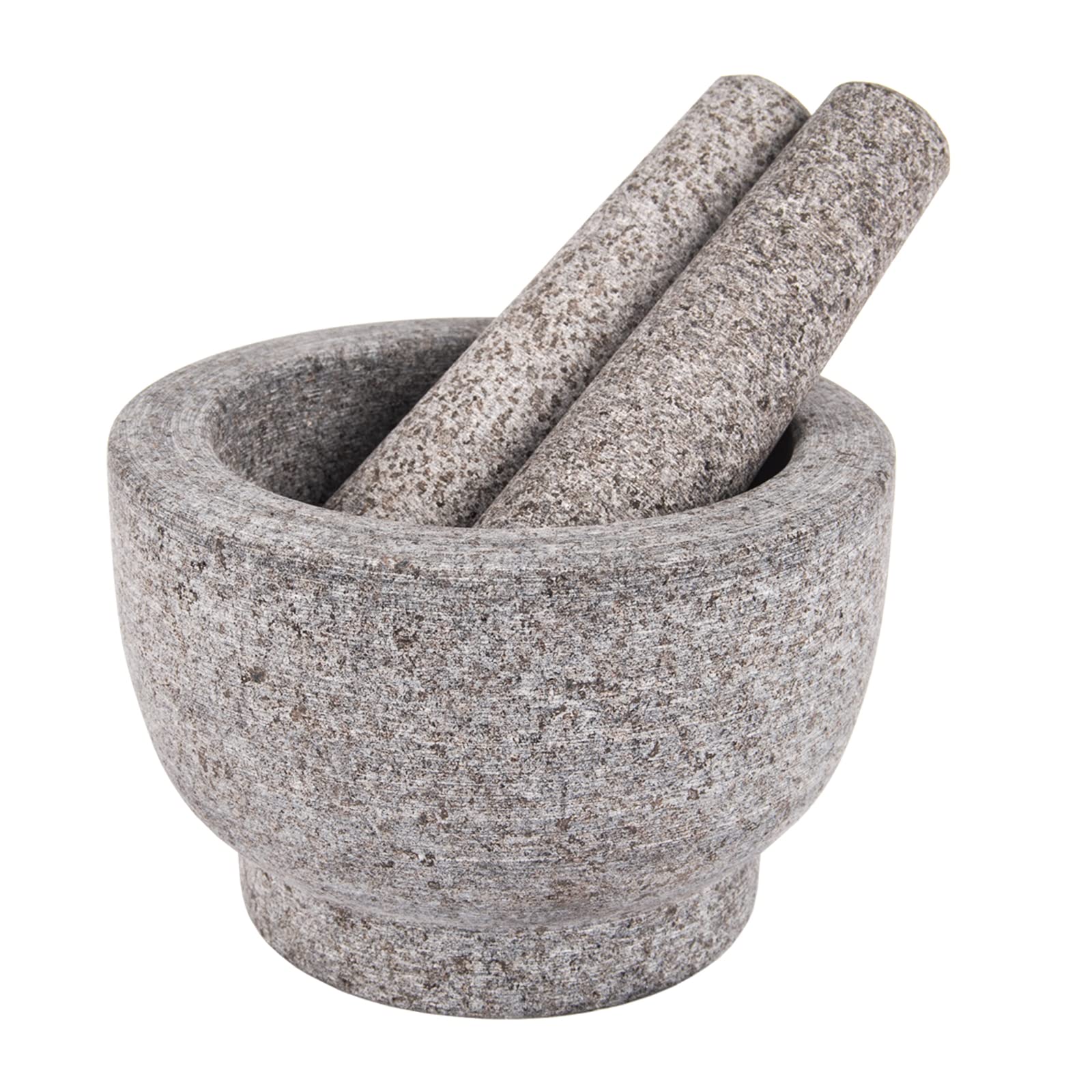 Premium Granite Mortar and Pestle Set - 6 Inch Heavy Duty Unpolished Stone Spice Grinder for Crushing, Mashing Herbs, Seeds, Nuts - Perfect for Guacamole, Garlic Paste, and Fresh Spice Blends - Ideal for Home Kitchens and Professional Chefs