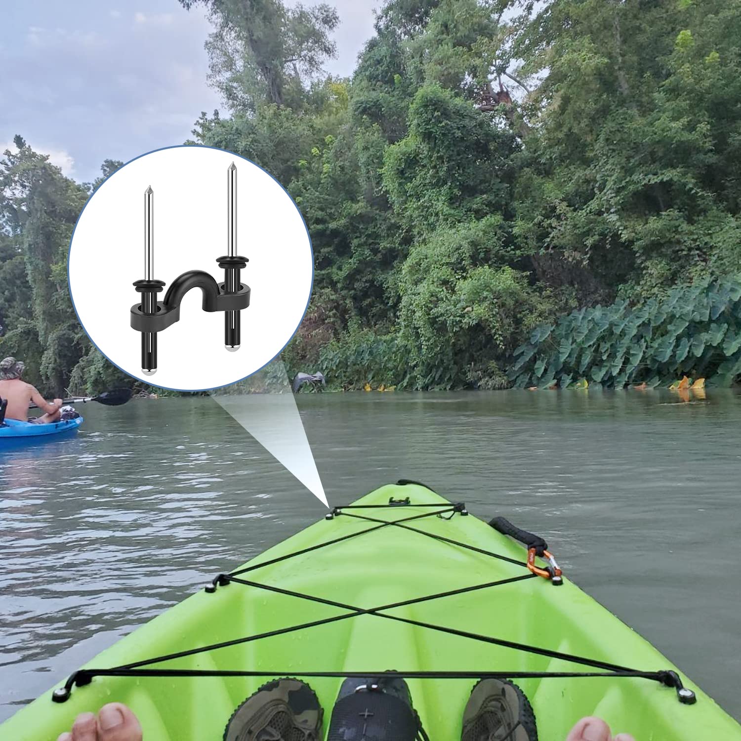 HLOGREE Kayak Handles 2/4 Pack - Heavy Duty Kayak Carry Handles with Stainless Steel Rivets, Replacement Kayak Handles for Emotion, Pelican, Hobie, Lifetime, Sit-on-Top, Ocean & Wilderness Kayaks - Perfect for Easy Transport & Storage of Fishing & Recreational Kayaks