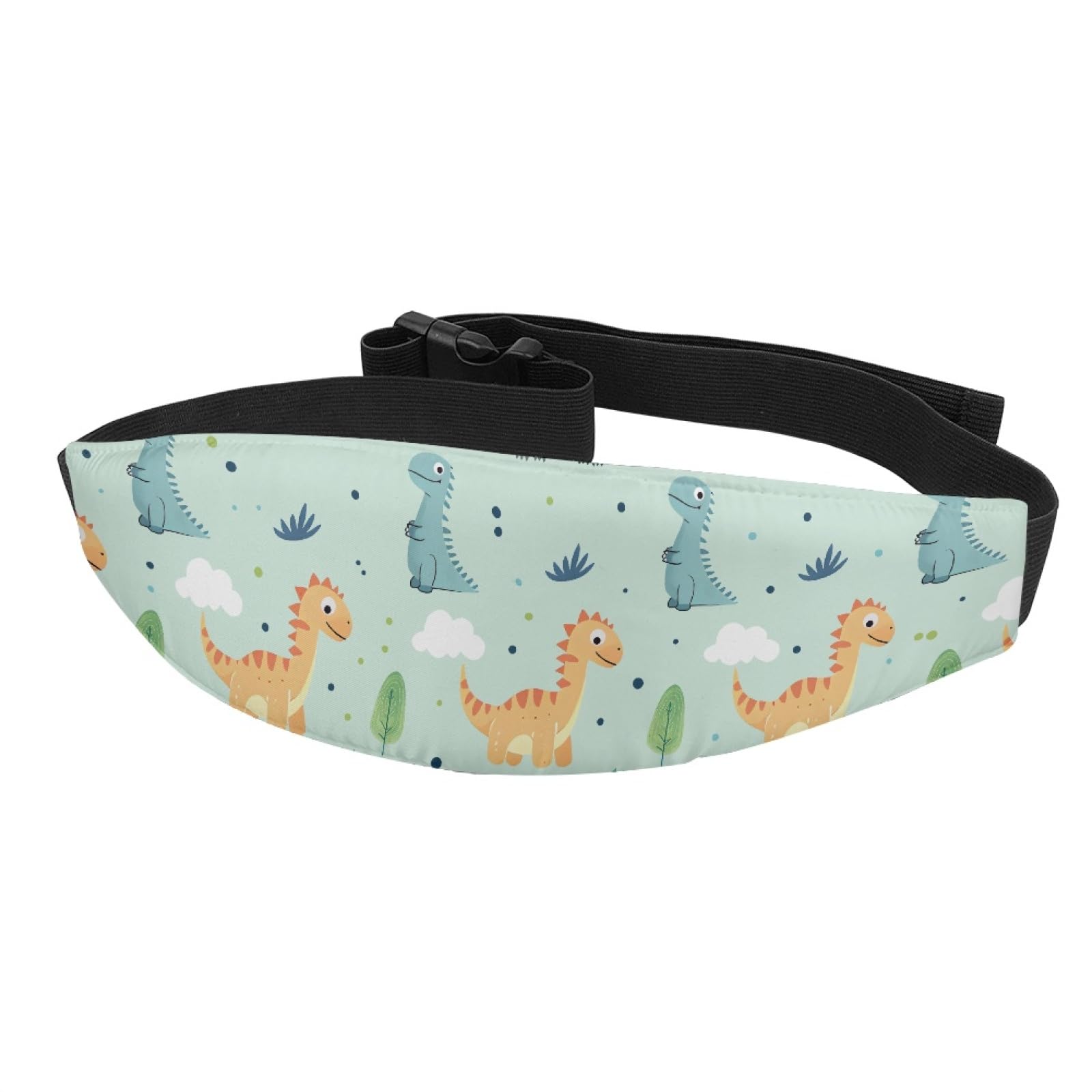 Funny Cartoon Dinosaur Baby Car Seat Head Support - Soft Comfortable Stroller Neck Strap & Headrest for Kids | Gender Neutral Eco-Friendly Pillow Holder | Perfect for Travel, Stroller Naps & Car Safety