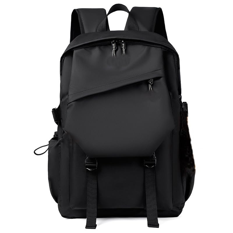 Stylish Casual Aesthetic Backpack for Women & Men - Lightweight Travel Backpack, School Bookbag, Laptop Bag (Black) - Perfect for College, Work, Travel & Everyday Use