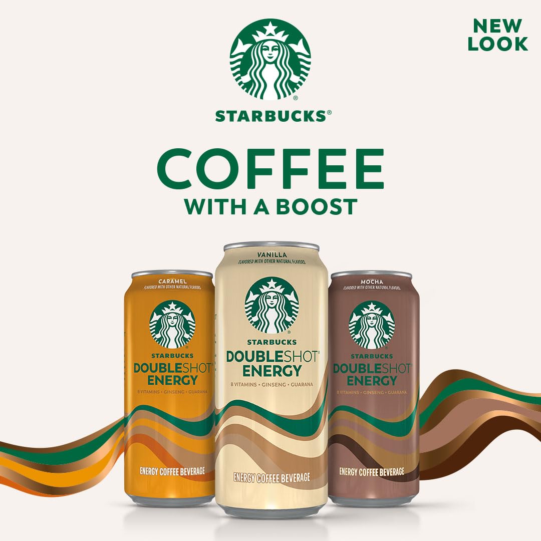 Starbucks Doubleshot Energy Coffee Drink - 15 fl oz Cans (12 Pack) - Iced Coffee Beverage with Caffeine Boost - Perfect for Office, Gym & Road Trips