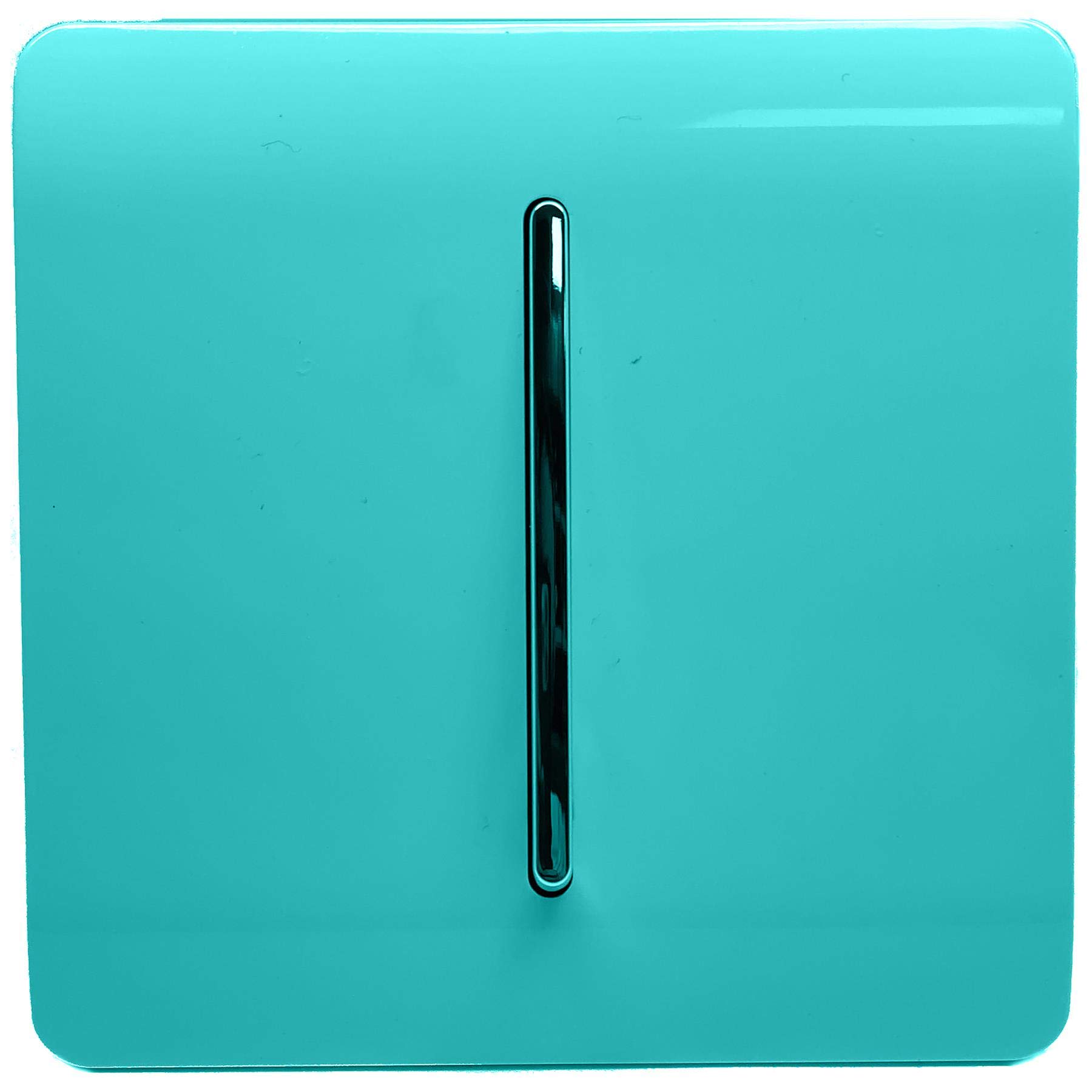 Trendi 1 Gang 2 Way 10 Amp Rocker Light Switch - Glossy Bright Teal Chrome Finish | Perfect for Bedroom, Living Room & Office Decor