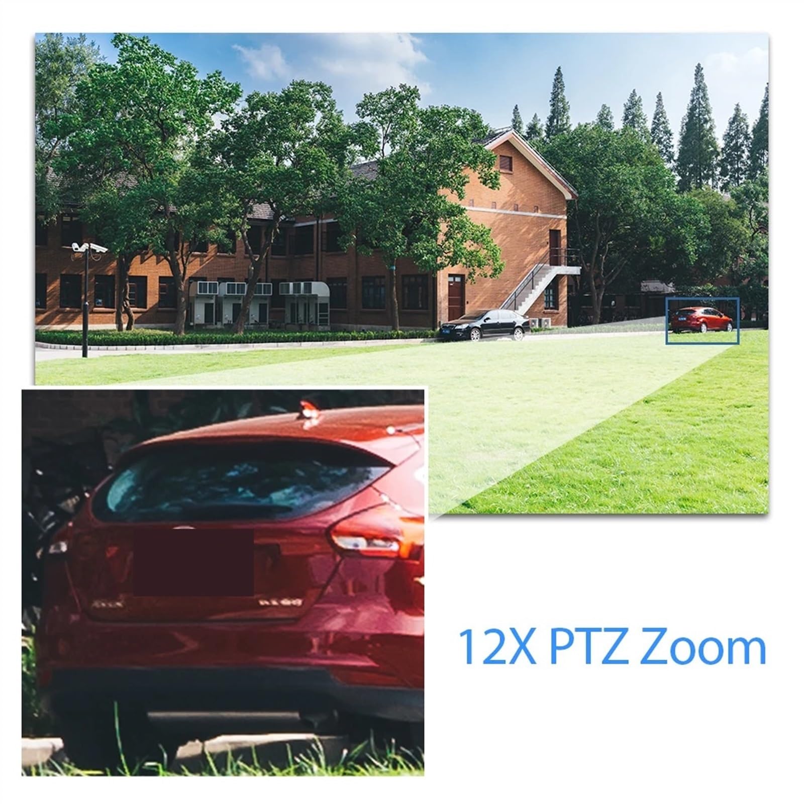 5MP POE PTZ IP Security Camera Outdoor with 12X Optical Zoom, Human Detection & Motion Alerts - High-Speed Dome Surveillance CCTV for Home & Business Security (Ideal for Driveway, Warehouse & Perimeter Monitoring)
