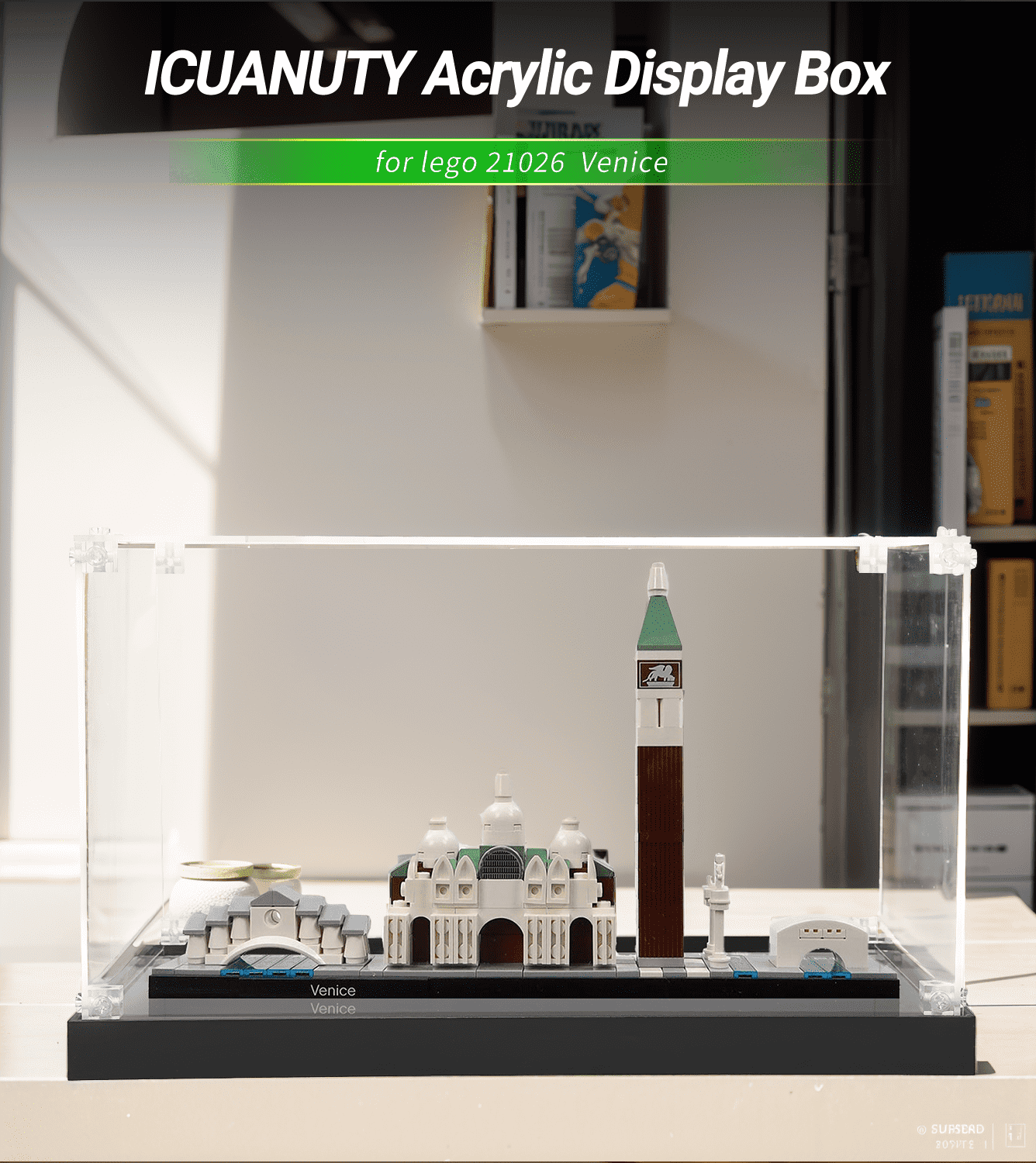 LEGO Architecture Venice 21026 Display Case - Premium Acrylic Showcase for Collectible Building Sets - Perfect for Home Decor, Office Display & Gift Presentation