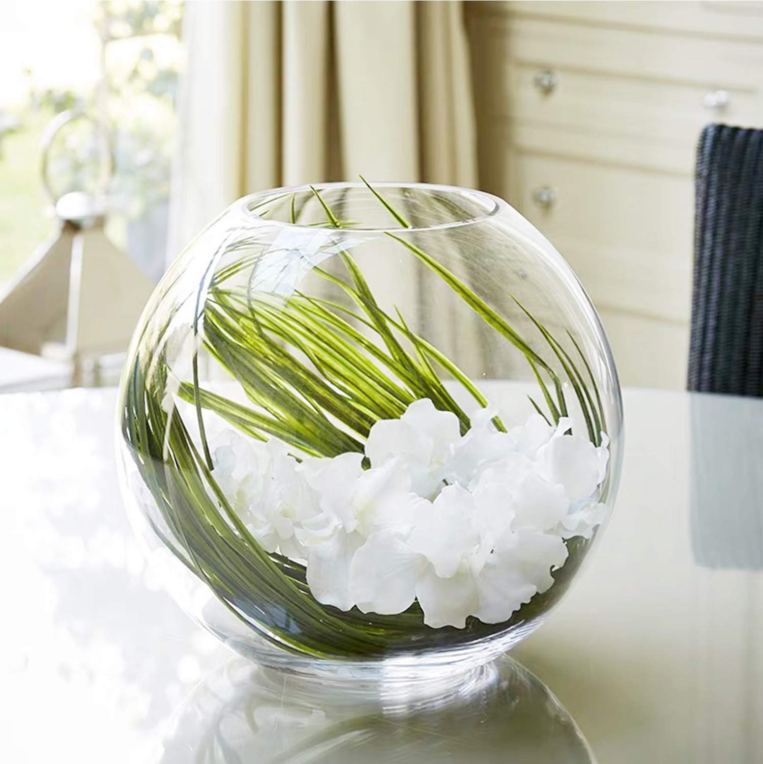 6 Inch Clear Glass Bubble Bowl Vase - 5