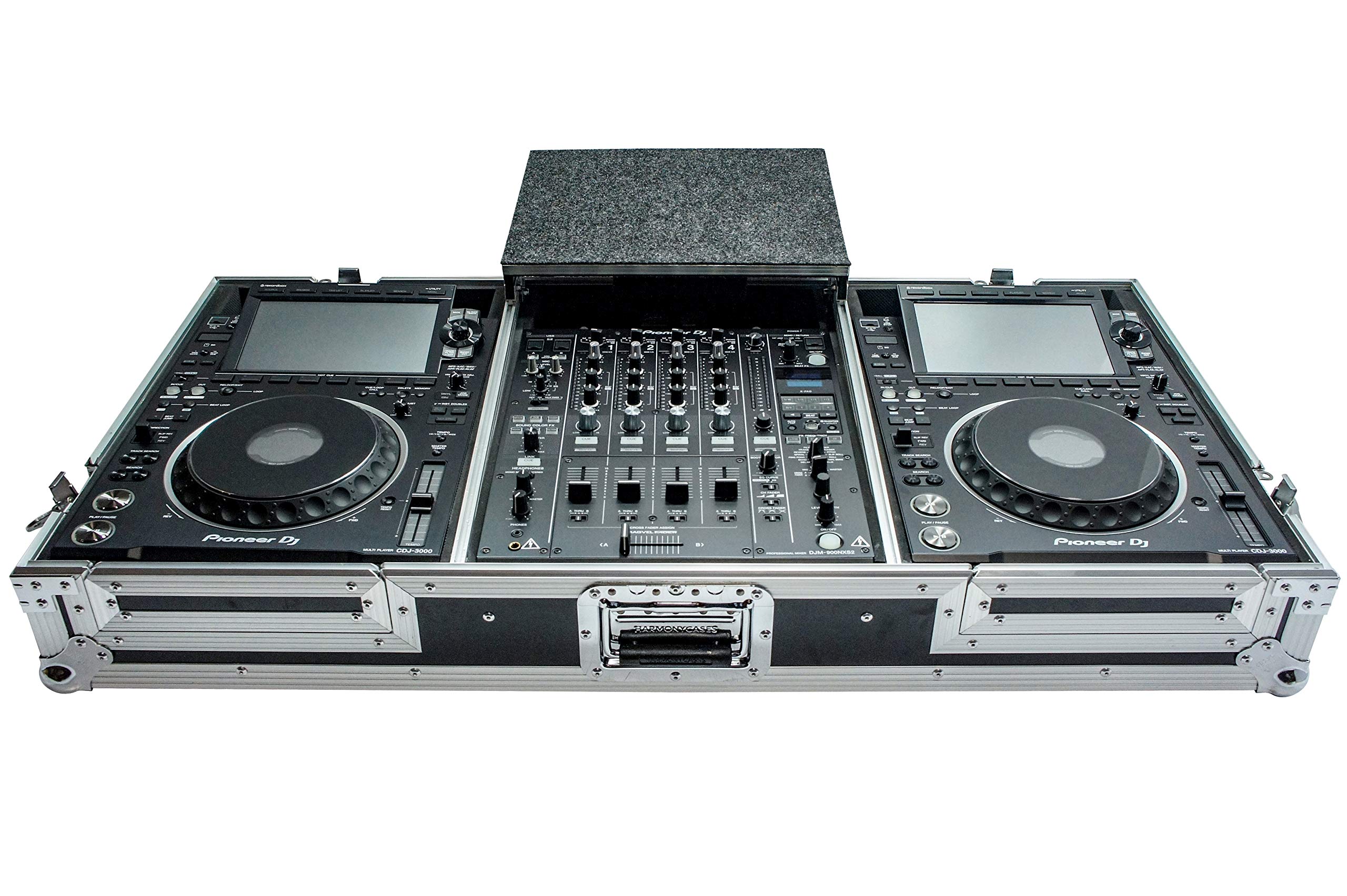 Premium Harmony Audio HC2CDJ3KDJM900WLT Flight Laptop Tray Case for Pioneer DJM-900NXS2 Mixer - Durable DJ Equipment Protection for Travel & Live Performances