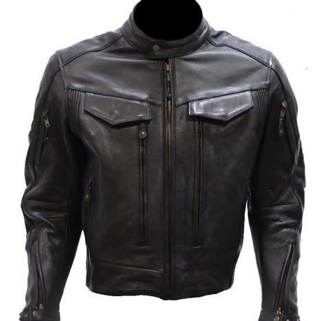 Men's Padded Vented Leather Motorcycle Jacket with Z/O Lining - Protective Riding Gear for Bikers & Cruiser Enthusiasts | Ideal for Long Rides & Urban Commuting
