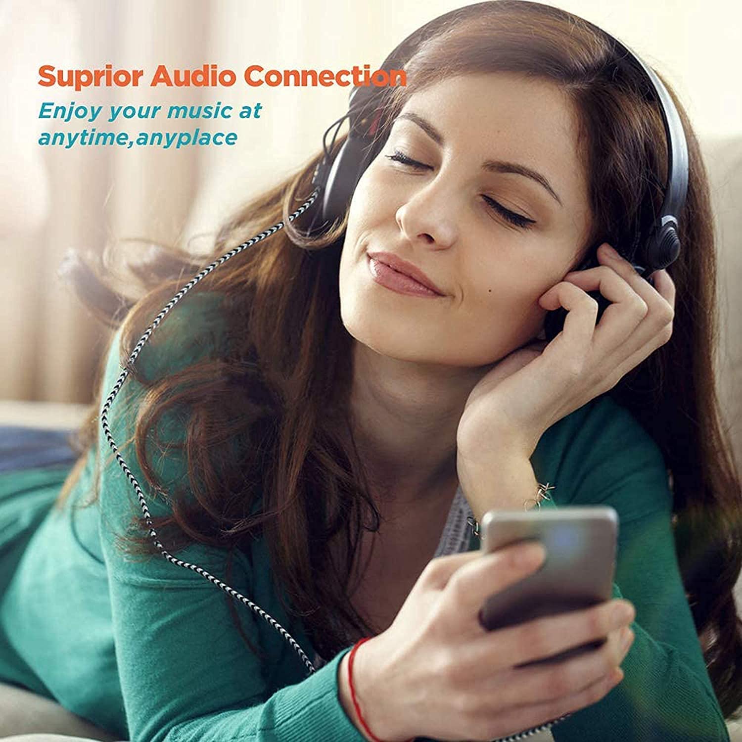 MFi Certified USB C to 3.5mm Aux Cable for iPhone 16/15 Series - Nylon Braided Audio Jack Adapter for Car Stereo, Headphones & Speakers | Compatible with iPhone 16/16 Pro/16 Pro Max/15/15 Pro/15 Pro Max - Perfect for Road Trips, Commuting & Home Audio