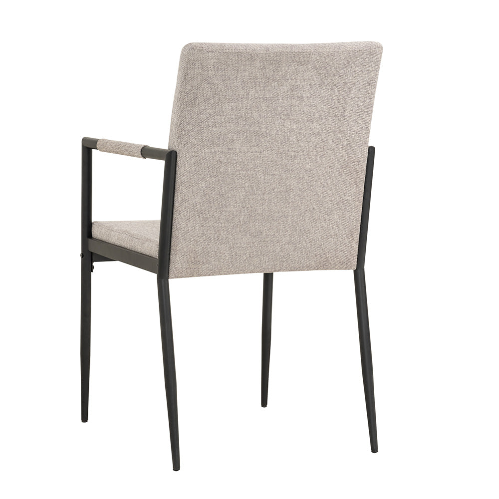 FERMA Modern Dining Chair - Grey Upholstered Seat, Sturdy Metal Legs - Perfect for Kitchen, Dining Room, and Home Office
