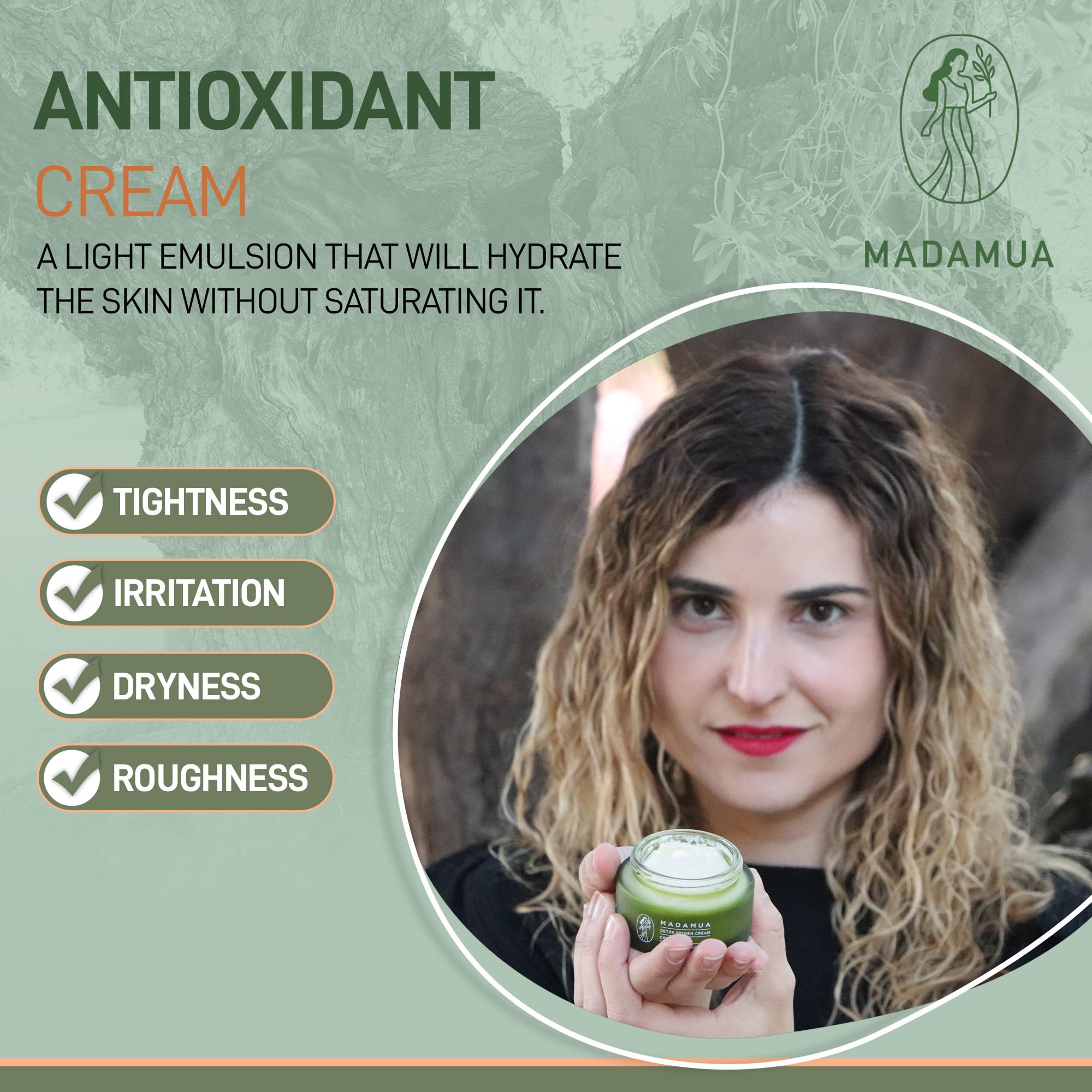 Detox Antioxidant Moisturizer Face Cream for Women - Lightweight Hydrating Facial Cream with Antioxidants for Dry Skin, Daily Skincare for Glowing Complexion | Perfect for Morning & Night Routine, Post-Workout Refresh, and Travel Skincare Essentials