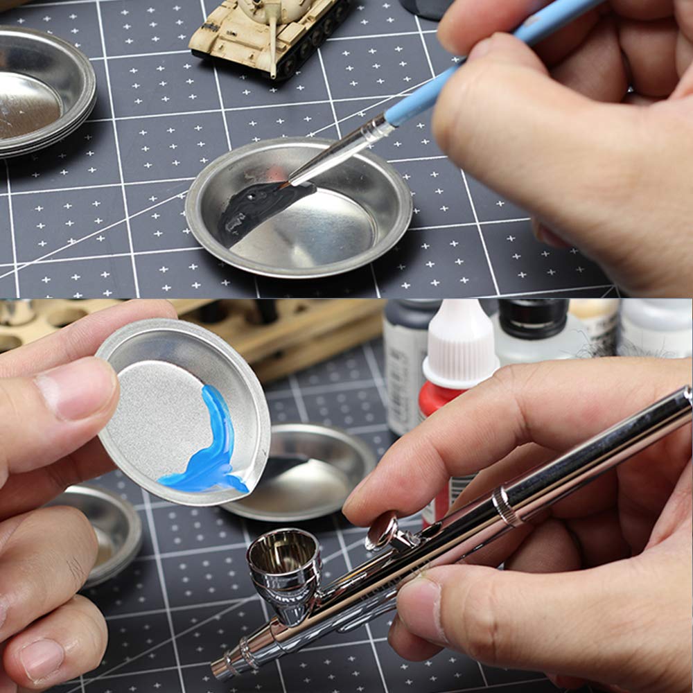 Milaosk 12pcs Stainless Steel Makeup Palette for Oil Acrylic Watercolor Painting (5x5x1.5cm) - Artist & Beauty Use