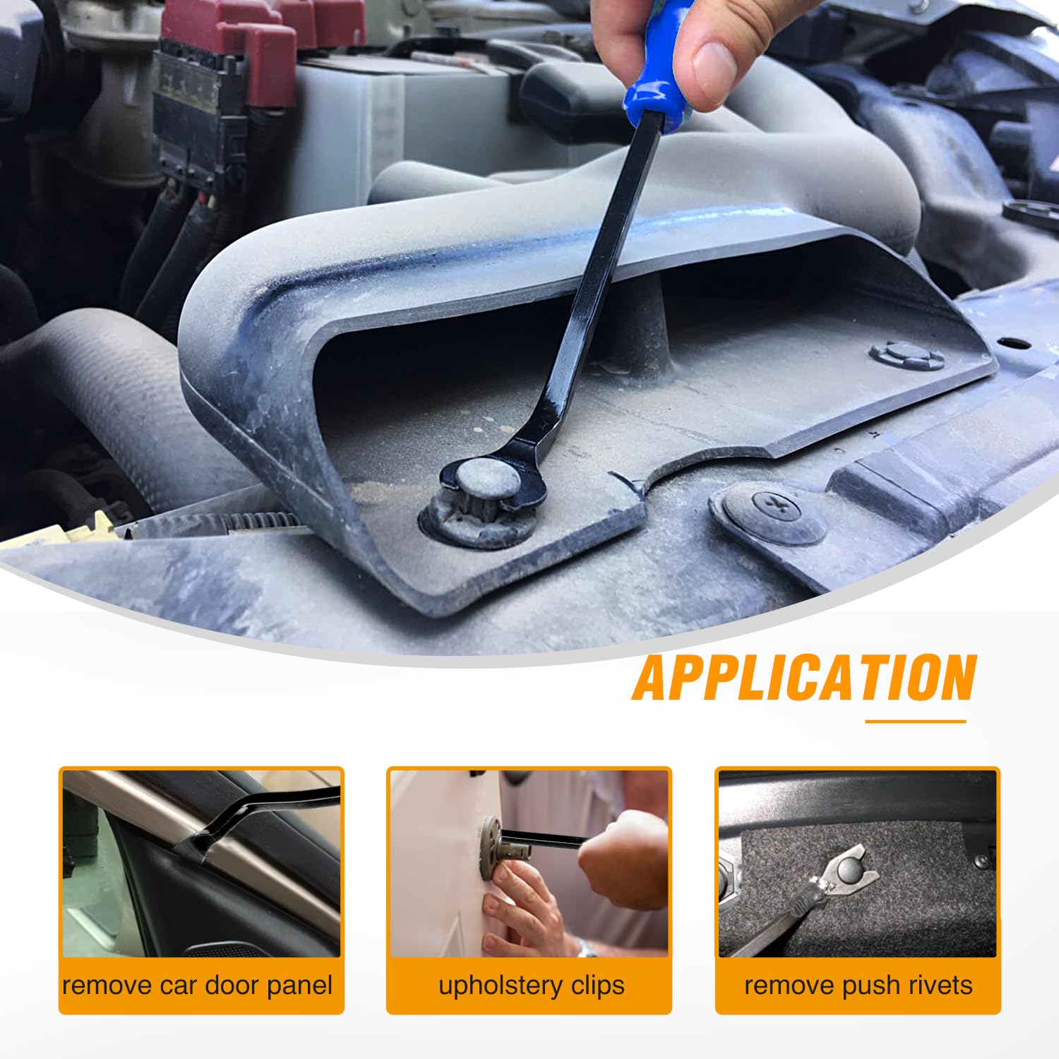 GOOACC 9PCS Auto Trim Removal Tool Kit - No Scratch Car Audio Dash & Window Molding Fastener Remover Set (Blue) - Perfect for Car Stereo Installation, Interior Detailing & DIY Auto Repair