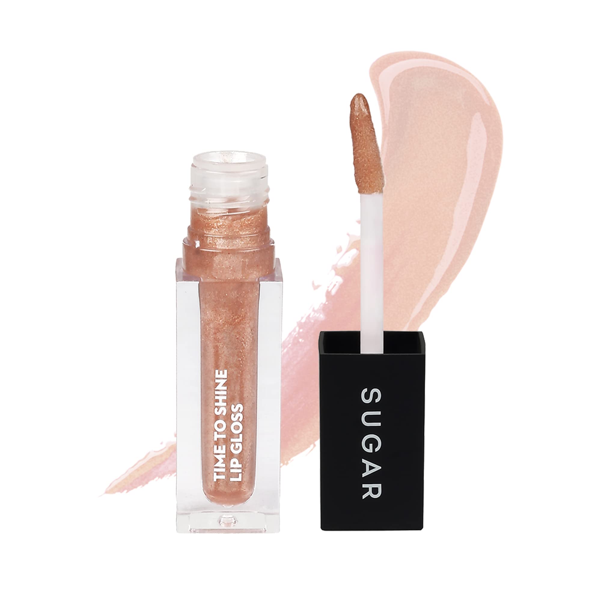 SUGAR Cosmetics Time To Shine Lip Gloss - 10 Princess Aurora (Golden Beige with Shimmer) - 4.5g High Shine Lip Gloss with Jojoba Oil - Perfect for Everyday Wear & Special Occasions