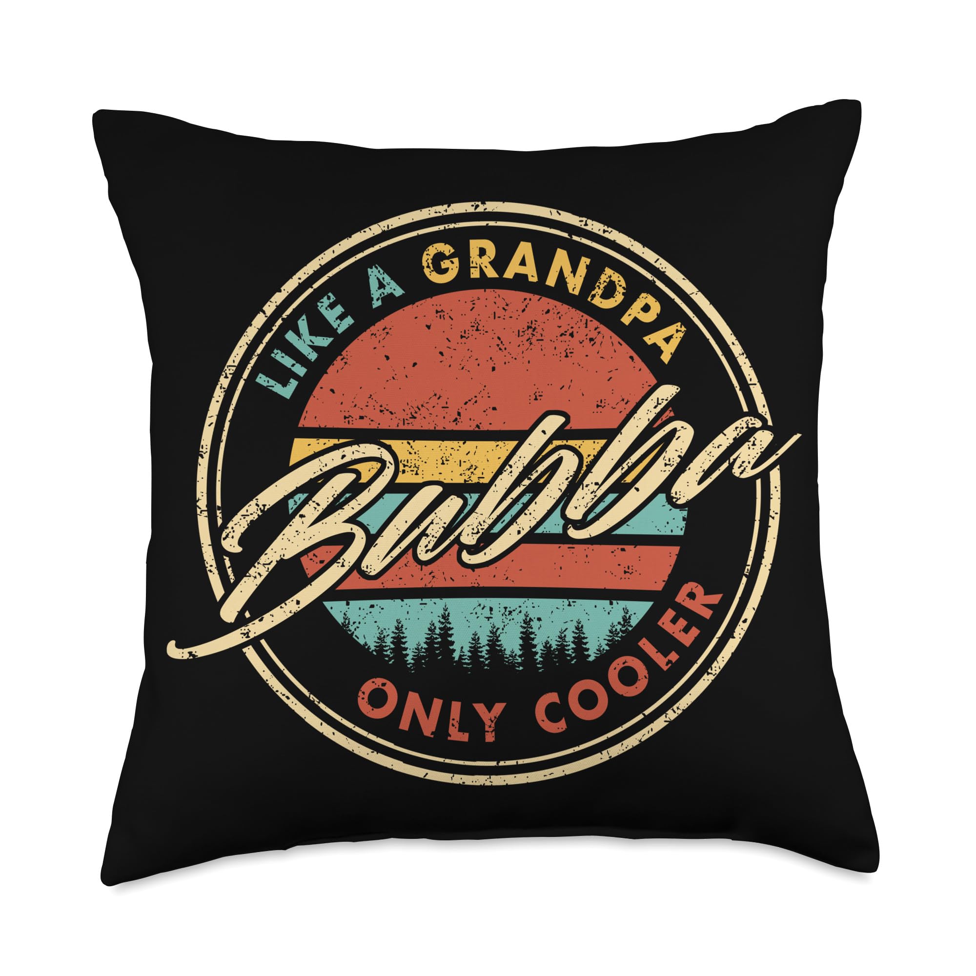 Bubba Like A Grandpa Only Cooler Throw Pillow - Funny Novelty Couch Decoration for Living Room, Bedroom & Gifts