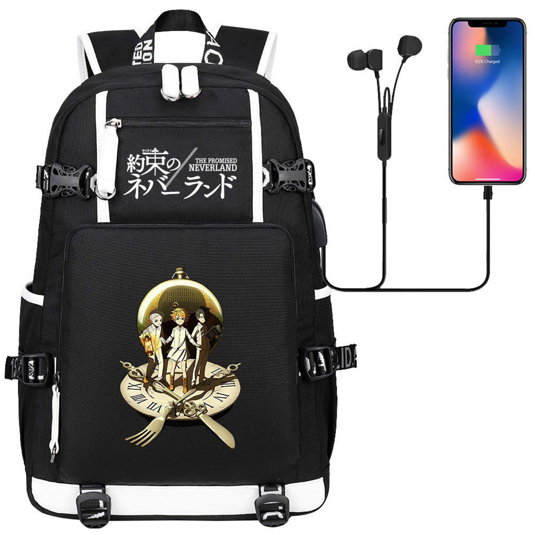 Anime The Promised Neverland Backpack - Lightweight School Bag for Students, Daypack with Shoulder Straps - Perfect for School, Travel & Cosplay