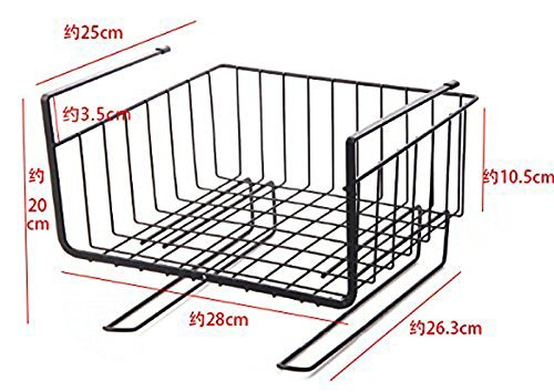 Under Shelf Organizer Basket - 2 Pack Kitchen Storage Solution for Food, Paper Towels & Spices | Perfect for Pantry, Cabinet & Closet Organization