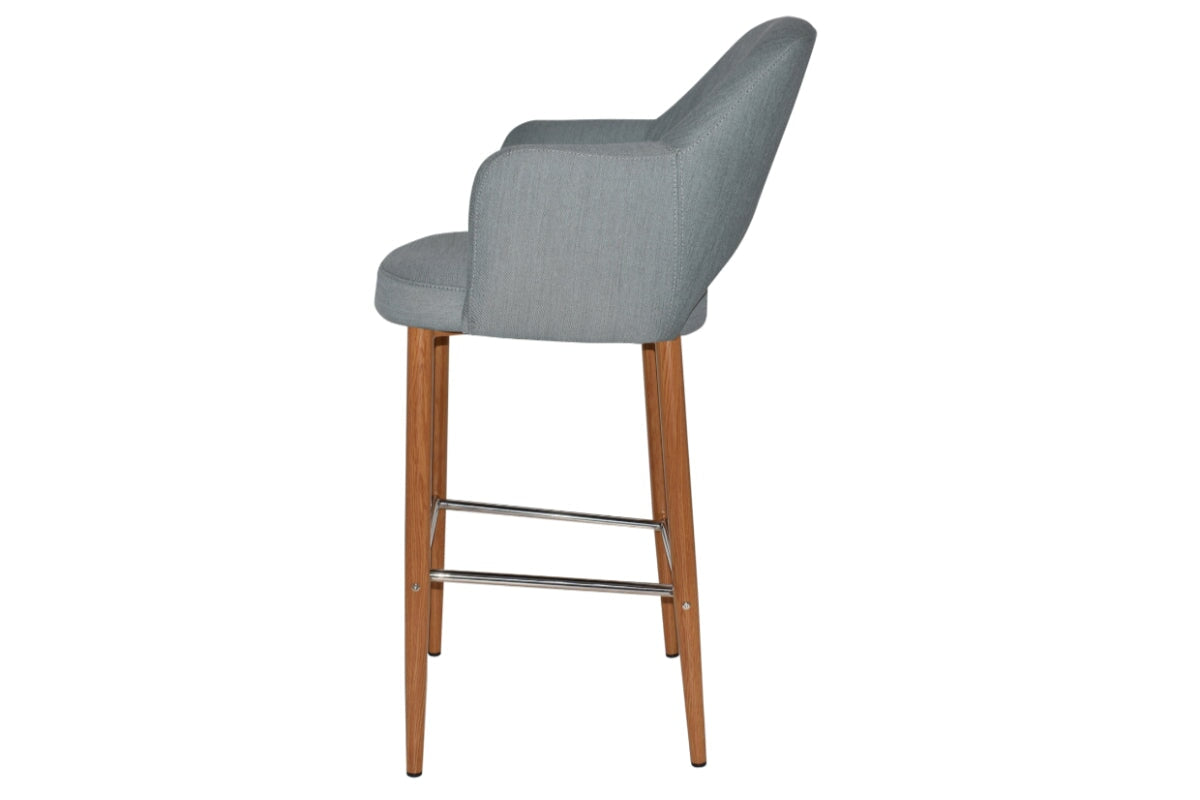 EZ Hospitality Avalon Stool with Arms - Light Oak Finish - 750mm Seat Height - Perfect for Kitchen Islands, Bars & Commercial Settings