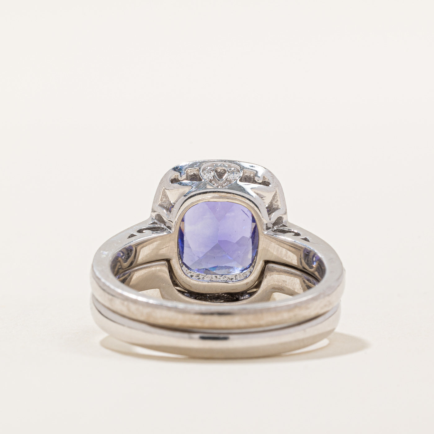 Exquisite 2.85ct Tanzanite & 0.50ct Diamond Wedding Ring Set in Size 7.5 - Elegant Bridal Jewelry for Engagement, Anniversary & Special Occasions
