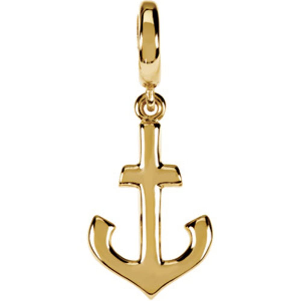 14K Yellow Gold or Sterling Silver Petite Anchor Charm Pendant Necklace for Women - Dainty Fine Jewelry Gift for Her, Perfect for Birthday, Anniversary, Valentine's Day & Everyday Wear