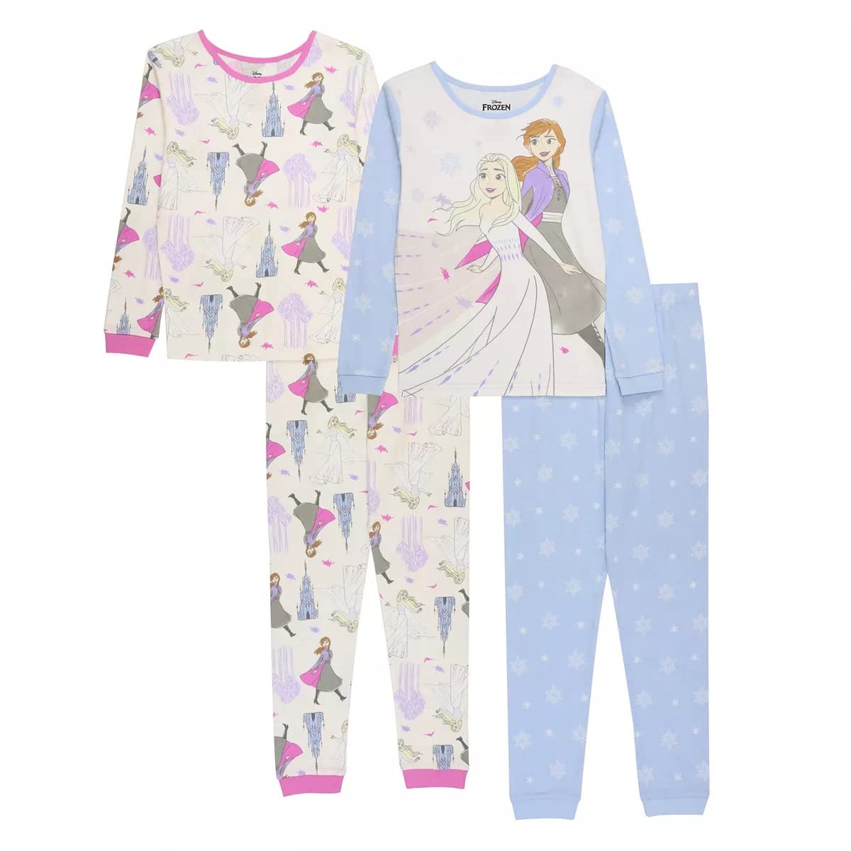 Disney Frozen Girls' Cotton Snug Fit Pajama Set - Soft & Comfortable Sleepwear for Kids - Perfect for Bedtime, Movie Nights & Sleepovers