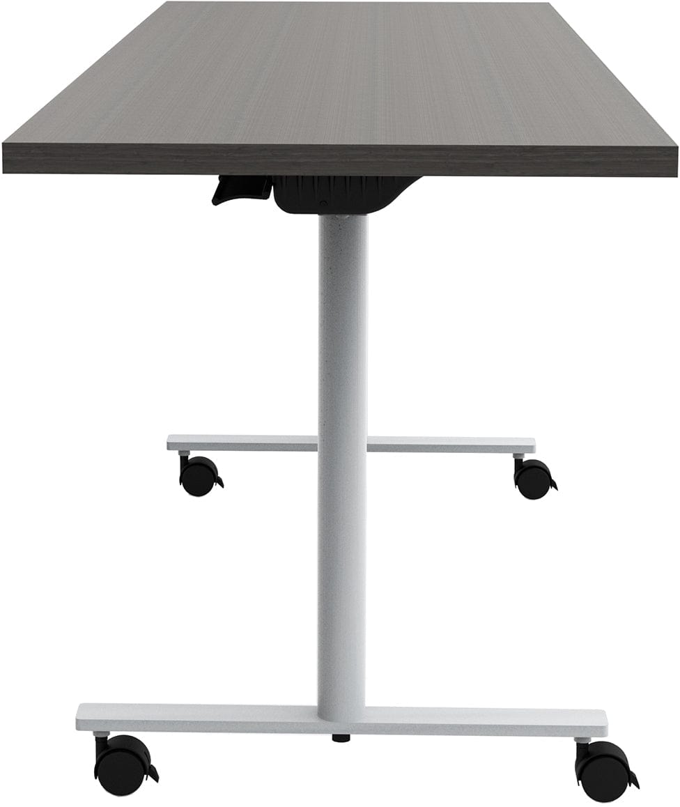 Safco JURNI 72 x 24 Inch Mobile Flip Table with Locking Casters - Adjustable Height Workstation for Office, Classroom, or Home Use [JN7224NFLPCA]