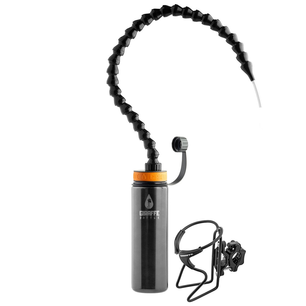 Stainless Steel Giraffe Bottle Tower - Hands Free Drinking Water Bottle Holder for Gym, Hiking & Outdoor Activities