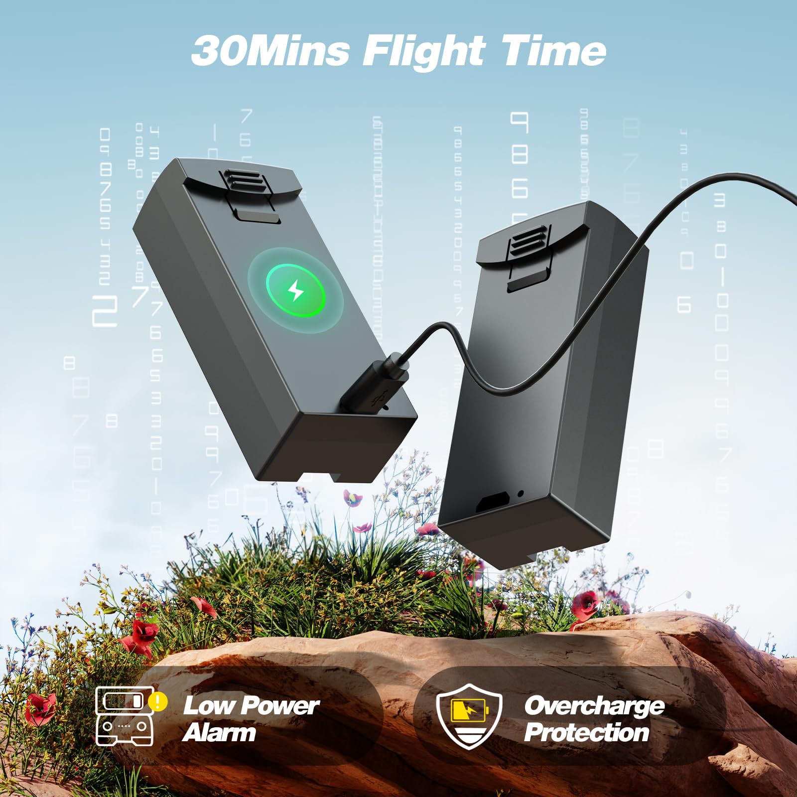 DEERC D20S Foldable Drone with 1080P HD Camera - Brushless Motor, 2 Batteries, Altitude Hold & Optical Flow - Best RC Quadcopter for Kids & Beginners | Perfect for Outdoor Adventures, Aerial Photography & STEM Learning Toys Gifts