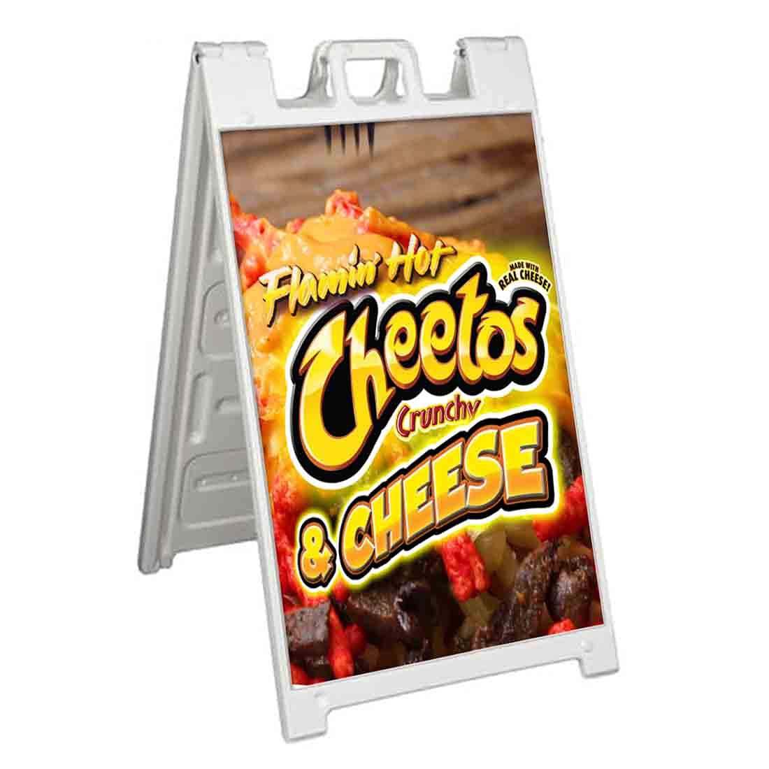 Hot Cheese Snack A-Frame Sidewalk Sign (24x36 Inches) - Weatherproof Outdoor Advertising Board with Pre-Applied Decal | Perfect for Restaurants, Food Trucks & Retail Promotions