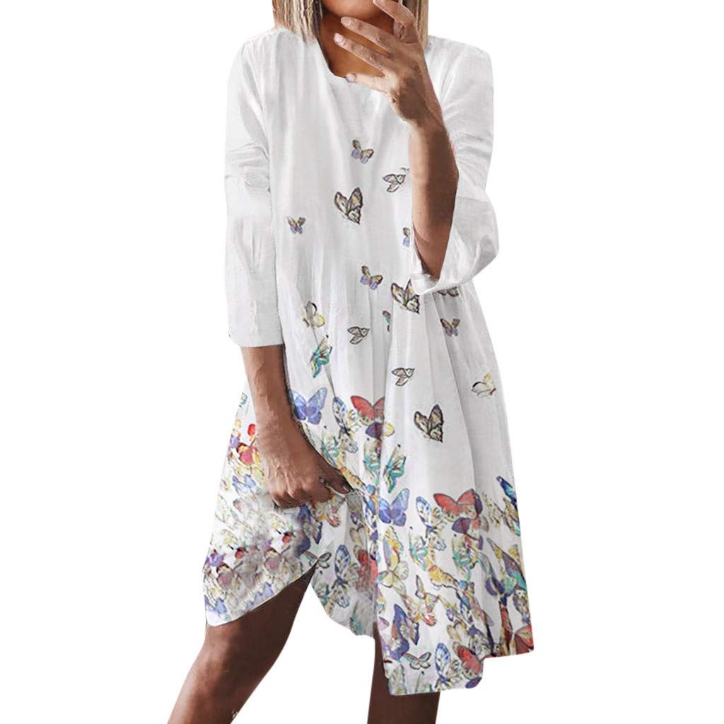 Women's Floral Print Spring Dress - Casual Plus Size Holiday Style Dress for Ladies | Perfect for Easter, Mother's Day & Summer Vacation Outfits