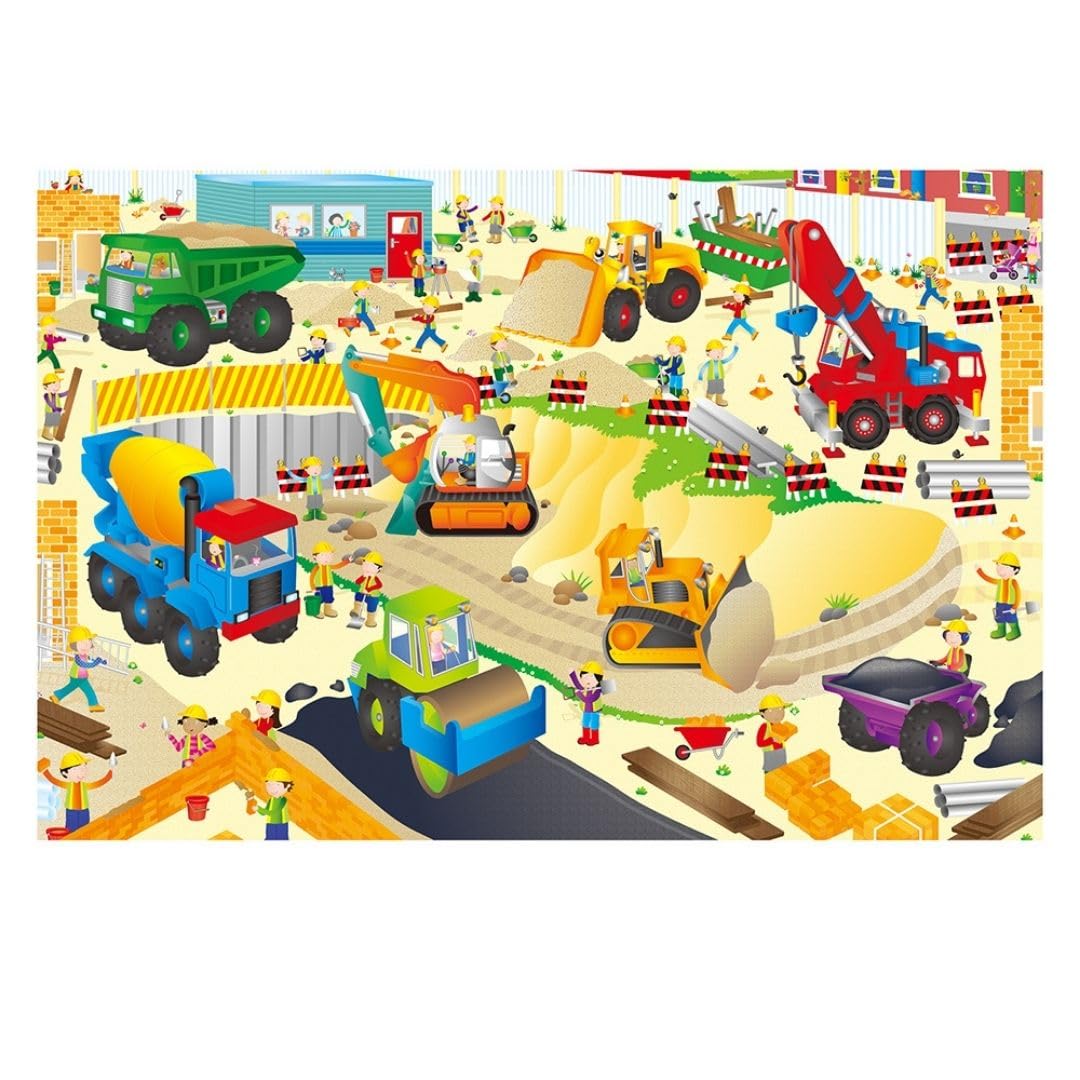 Galt Toys Giant Floor Puzzle - Construction Site, 36-Piece Large Jigsaw Puzzle for Kids Ages 3-6 | Fun Educational Toy for Preschool Learning & Playroom Activities