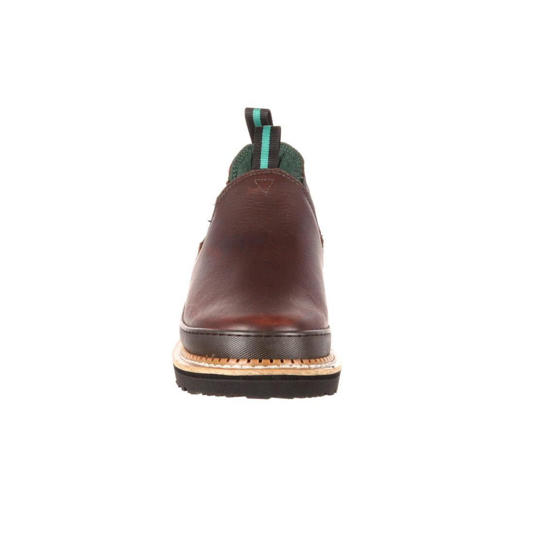 Georgia Giant Romeo Work Shoe for Men - Durable Brown Leather Safety Boots with Slip-Resistant Sole - Ideal for Construction, Landscaping & Outdoor Work